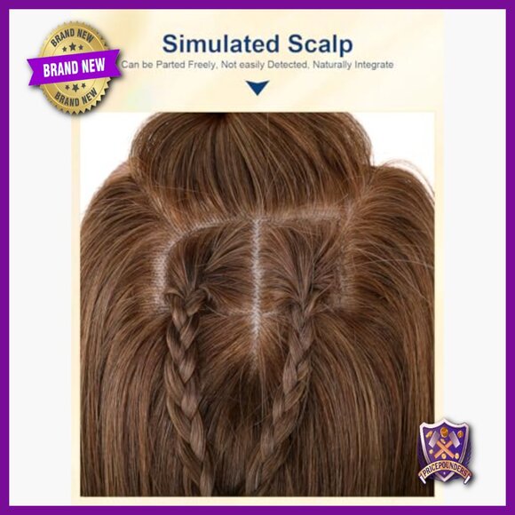 5x5 Inch Silk Base Human Hair Topper with 4 Clips for Thinning Hair main image 6